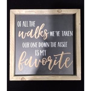 Blossom Bucket Happy Marriage Wood Framed Sign
